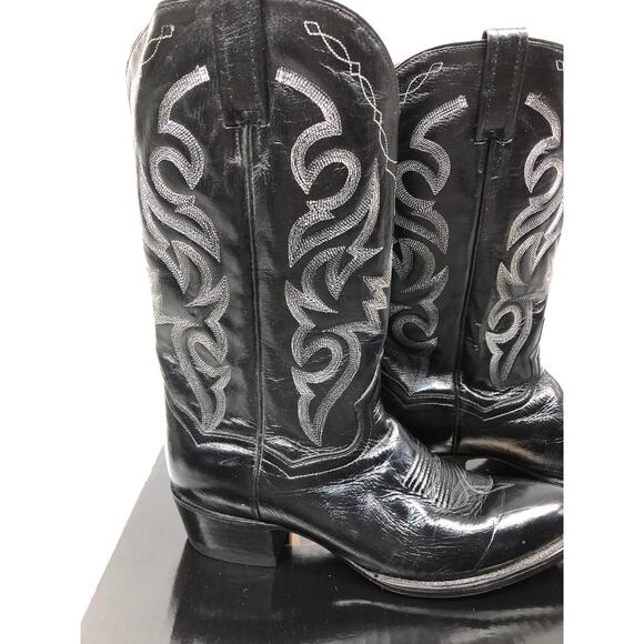 Dan Post DP110J Black Leather Mignon Corona Cowboy Boots Men\'s Size 10.5 D W/Box main image 11